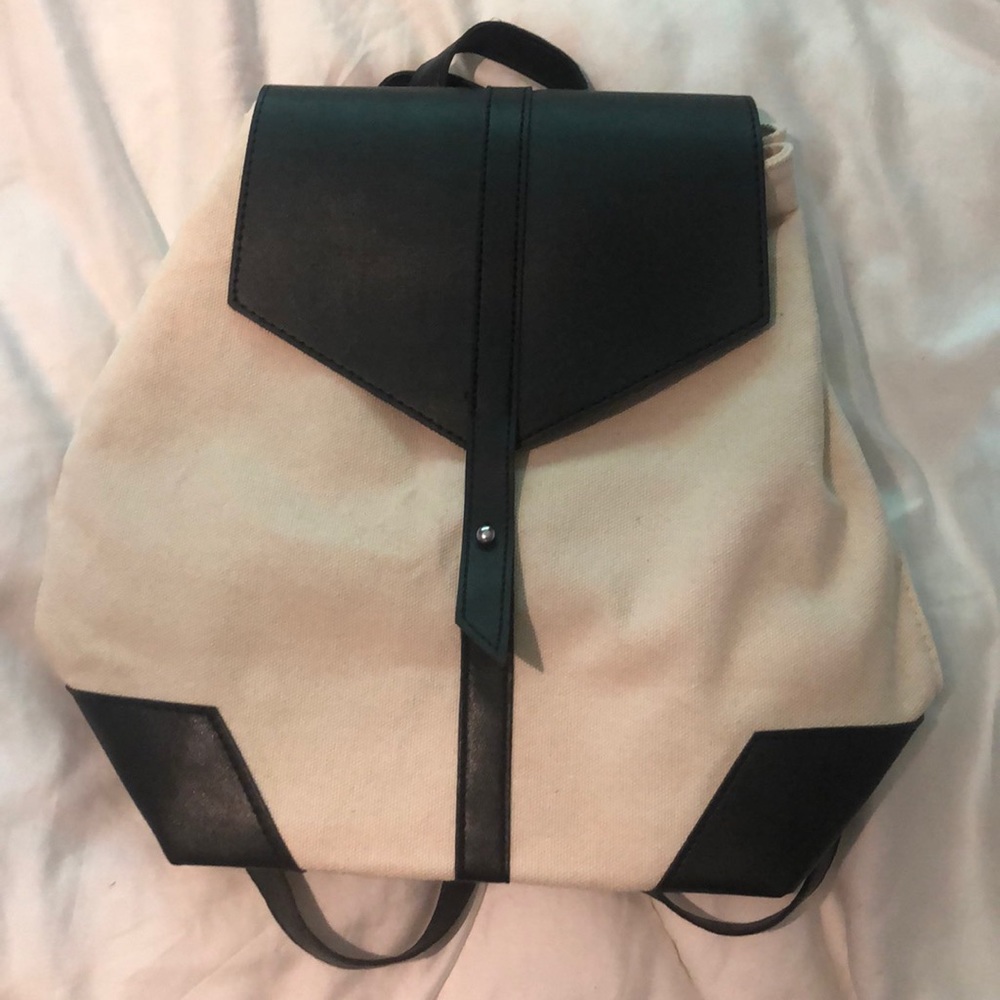 Cream and Black Mini Backpack